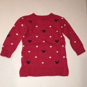 Baby Gap Disney Mickey Mouse Toddler Girl Red Sweater With White Polka Dots